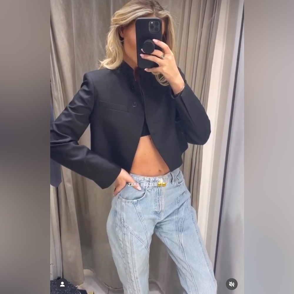 Zara fitted crop blazer